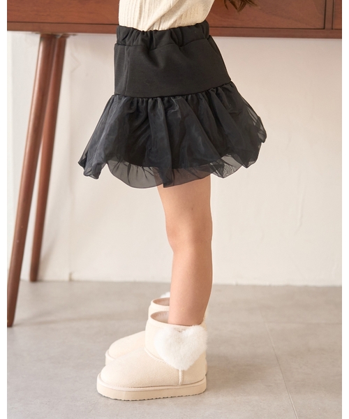 Lycee mine(リセマイン)の「オーガンジーバルーンスカート(インパン付き)(スカート・キッズ・ラベンダー/アイボリー/グレー/ブラック・110cm/120cm/140cm/100cm/130cm/150cm)」の3枚目の写真