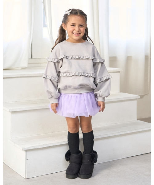 Lycee mine(リセマイン)の「オーガンジーバルーンスカート(インパン付き)(スカート・キッズ・ラベンダー/アイボリー/グレー/ブラック・110cm/120cm/140cm/100cm/130cm/150cm)」の21枚目の写真