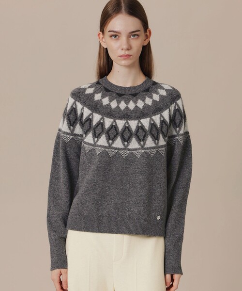MACKINTOSH LONDON(マッキントッシュ ロンドン)の「ノルディックニット(ニット/セーター・レディース・グレー系その他2/オフホワイト・38)」の2枚目の写真