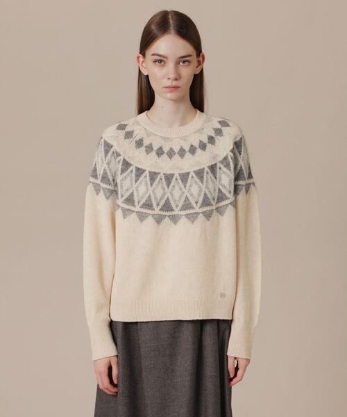 MACKINTOSH LONDON(マッキントッシュ ロンドン)の「ノルディックニット(ニット/セーター・レディース・グレー系その他2/オフホワイト・38)」の5枚目の写真