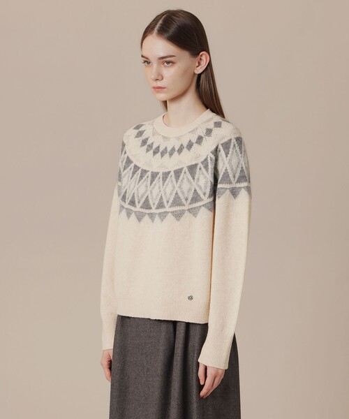MACKINTOSH LONDON(マッキントッシュ ロンドン)の「ノルディックニット(ニット/セーター・レディース・グレー系その他2/オフホワイト・38)」の6枚目の写真