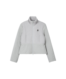 HIGH-NECK QUILTED JACKET - GREY