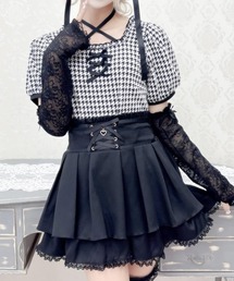 MA*RS（アメーバーマーズ）の「レースアームウォーマー付きフロントりぼんテレコトップス（Tシャツ/カットソー）」