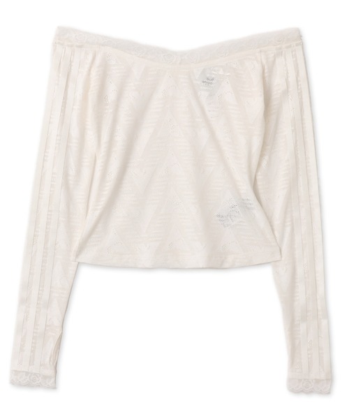 adidas(アディダス)の「adidas LACE BARDOT TOP / アディダス レース バルドー トップ(Tシャツ/カットソー・レディース・ホワイト・L/M/S)」の3枚目の写真