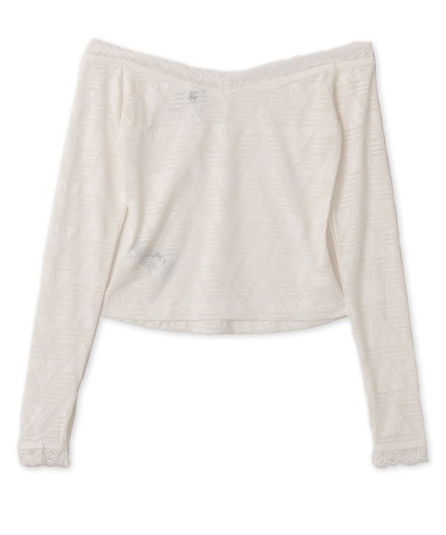 adidas(アディダス)の「adidas LACE BARDOT TOP / アディダス レース バルドー トップ(Tシャツ/カットソー・レディース・ホワイト・L/M/S)」の8枚目の写真
