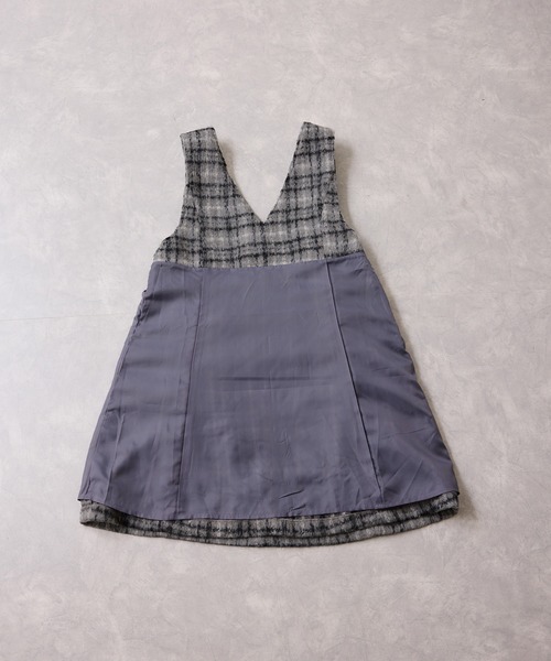 VIS（ビス）の「シャギーVネックミニ丈ジャンパースカート（ジャンパースカート・レディース・チャコールグレー/グレー系その他・FREE）」の17枚目の写真