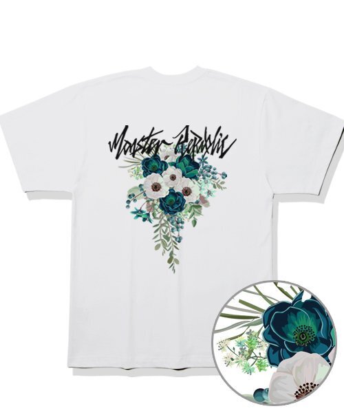 MONSTER REPUBLIC(モンスターリパブリック)の「ムーブメントフラワーミックスグリーンTシャツホワイト(Tシャツ/カットソー・レディース・その他・LARGE/MEDIUM/SMALL/X-LARGE)」の3枚目の写真