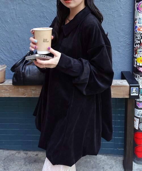 Kastane（カスタネ）の「針抜きベロアバルーンミニワンピース（ワンピース・レディース・チャコールグレー/ブラック・FREE）」の4枚目の写真