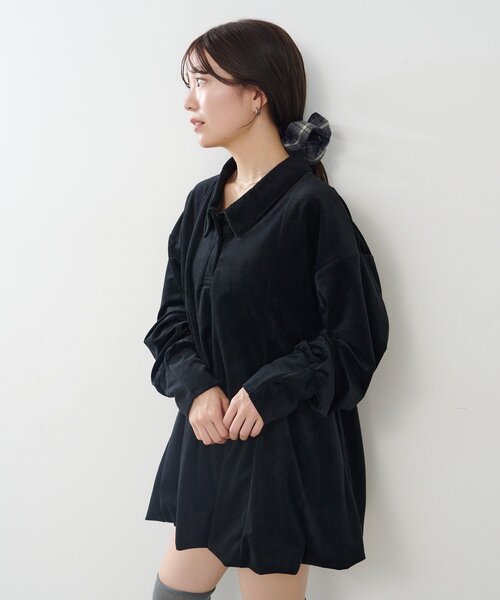 Kastane（カスタネ）の「針抜きベロアバルーンミニワンピース（ワンピース・レディース・チャコールグレー/ブラック・FREE）」の21枚目の写真