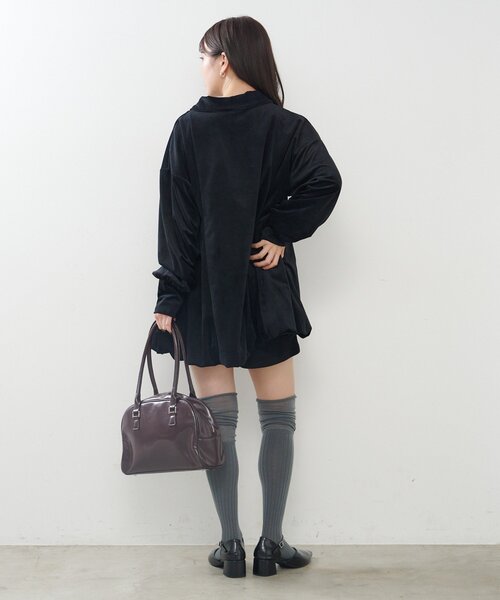 Kastane（カスタネ）の「針抜きベロアバルーンミニワンピース（ワンピース・レディース・チャコールグレー/ブラック・FREE）」の17枚目の写真