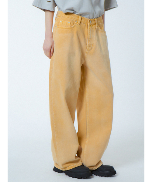 UNKNOWN PLANET(アンノウンプラネット)の「ワイドステップダイングパンツイエロー(その他パンツ・レディース・その他・MEDIUM/SMALL/LARGE)」の1枚目の写真