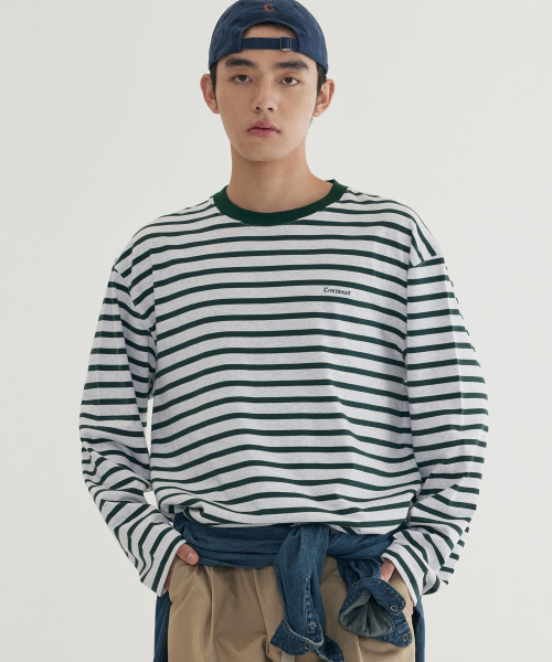 COVERNAT（カバーナット）の「ストライプロングスリーブ グリーン（Tシャツ/カットソー・レディース・その他・MEDIUM/LARGE/X-LARGE/SMALL）」の4枚目の写真