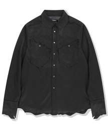 NOT4NERD(�m�b�g�t�H�[�i�[�h)��Hand Cut Suede Western Shirt - Black(�V���c/�u���E�X)