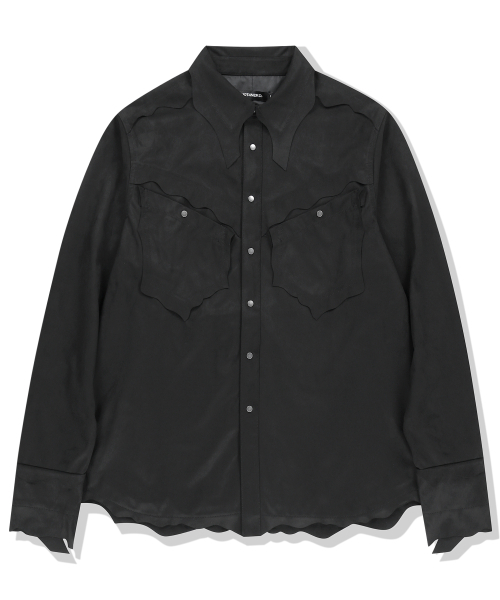 NOT4NERD(ノットフォーナード)の「Hand Cut Suede Western Shirt - Black(シャツ/ブラウス・レディース・その他・MEDIUM/LARGE/X-LARGE)」の1枚目の写真