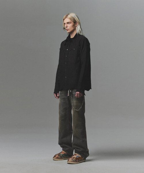 NOT4NERD(ノットフォーナード)の「Hand Cut Suede Western Shirt - Black(シャツ/ブラウス・レディース・その他・MEDIUM/LARGE/X-LARGE)」の3枚目の写真
