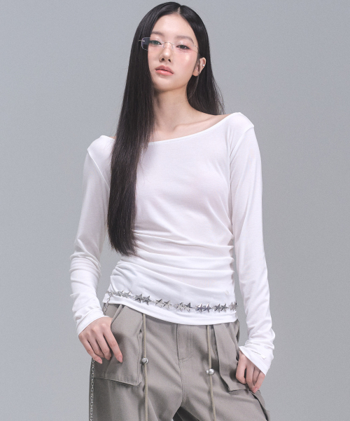 ZEROPLANET（ゼロプラネット）の「ジョイシャーリングロングスリーブトップ [ホワイト]（Tシャツ/カットソー・レディース・ホワイト・SMALL/MEDIUM）」の4枚目の写真