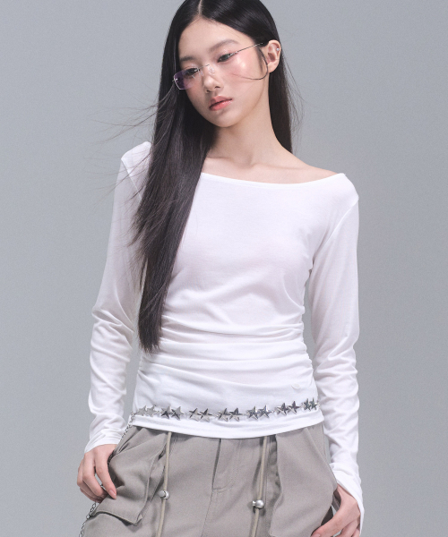 ZEROPLANET（ゼロプラネット）の「ジョイシャーリングロングスリーブトップ [ホワイト]（Tシャツ/カットソー・レディース・ホワイト・SMALL/MEDIUM）」の5枚目の写真