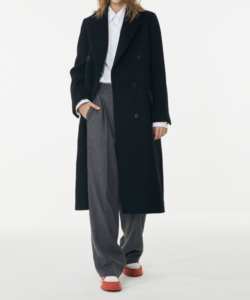 VOYONN（ボヨン）の「クラシックダブルロングコートブラック001（トレンチコート・レディース・ブラック・LARGE/MEDIUM）」の3枚目の写真