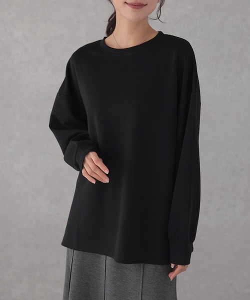 DAYRA(デイラ)の「ソリッドカラー 長袖 ロング ベーシック プルオーバー(Tシャツ/カットソー・レディース・ベージュ/ホワイト/ブラック/グレイッシュベージュ・S/FREE)」の7枚目の写真