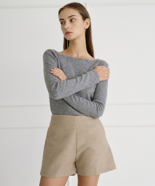 BIBYSEOB（バイバイソプ）の「ウールブレンドショーツアッシュベージュ[T44]（その他パンツ・レディース・ベージュ・SMALL/MEDIUM）」の3枚目の写真