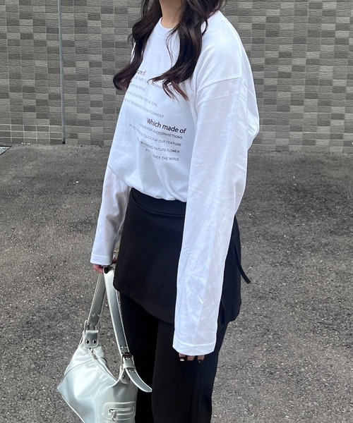 etta(エタ)の「シンプルレタリングロンT/長袖Tシャツ(Tシャツ/カットソー・レディース・ホワイト・MEDIUM/LARGE/SMALL)」の4枚目の写真