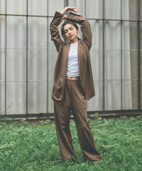 KINO THE KEI(キノザケイ)の「DAILY&LOUNGEWEAR パイピング ワイド パンツ KINO THE KEI(その他パンツ・レディース・アイボリー/ブラウン/ネイビー・S/M)」の20枚目の写真