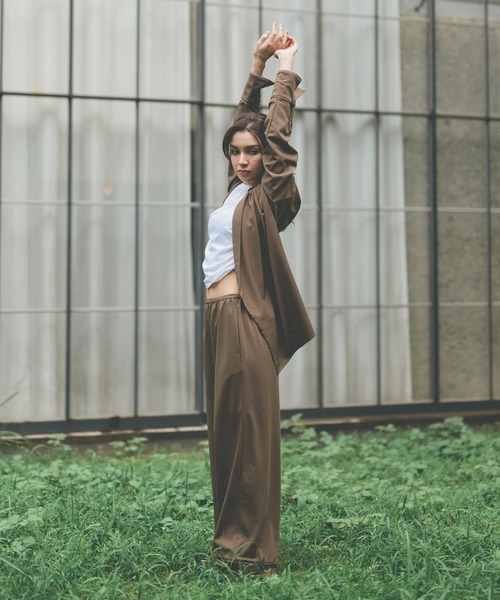 KINO THE KEI(キノザケイ)の「DAILY&LOUNGEWEAR パイピング ワイド パンツ KINO THE KEI(その他パンツ・レディース・アイボリー/ブラウン/ネイビー・S/M)」の21枚目の写真