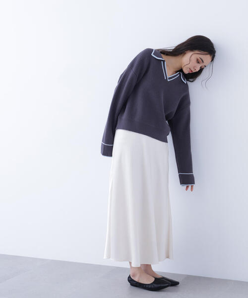 N.（N. Natural Beauty Basic）（エヌエヌナチュラルビューティーベーシック）の「ラインスキッパーニット（ニット/セーター・レディース・ホワイト系その他/ピンク系その他/グレー系その他・ﾌﾘ-）」の19枚目の写真