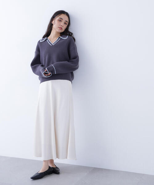 N.（N. Natural Beauty Basic）（エヌエヌナチュラルビューティーベーシック）の「ラインスキッパーニット（ニット/セーター・レディース・ホワイト系その他/ピンク系その他/グレー系その他・ﾌﾘ-）」の17枚目の写真