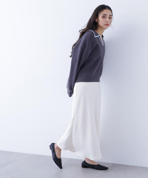 N.（N. Natural Beauty Basic）（エヌエヌナチュラルビューティーベーシック）の「ラインスキッパーニット（ニット/セーター・レディース・ホワイト系その他/ピンク系その他/グレー系その他・ﾌﾘ-）」の15枚目の写真