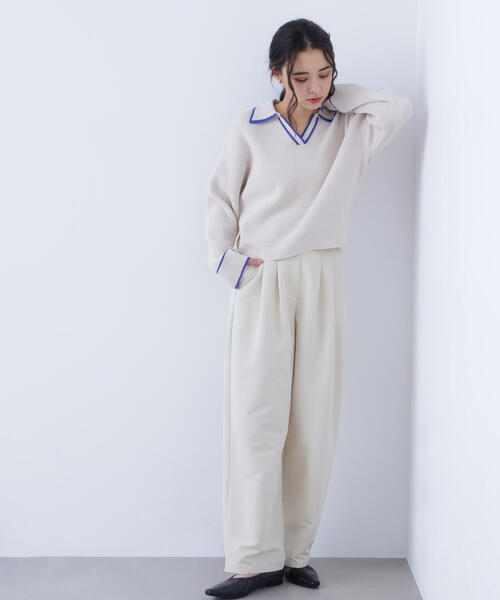 N.（N. Natural Beauty Basic）（エヌエヌナチュラルビューティーベーシック）の「ラインスキッパーニット（ニット/セーター・レディース・ホワイト系その他/ピンク系その他/グレー系その他・ﾌﾘ-）」の10枚目の写真