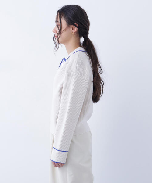 N.（N. Natural Beauty Basic）（エヌエヌナチュラルビューティーベーシック）の「ラインスキッパーニット（ニット/セーター・レディース・ホワイト系その他/ピンク系その他/グレー系その他・ﾌﾘ-）」の19枚目の写真