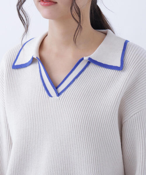 N.（N. Natural Beauty Basic）（エヌエヌナチュラルビューティーベーシック）の「ラインスキッパーニット（ニット/セーター・レディース・ホワイト系その他/ピンク系その他/グレー系その他・ﾌﾘ-）」の17枚目の写真