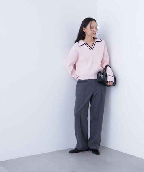 N.（N. Natural Beauty Basic）（エヌエヌナチュラルビューティーベーシック）の「ラインスキッパーニット（ニット/セーター・レディース・ホワイト系その他/ピンク系その他/グレー系その他・ﾌﾘ-）」の7枚目の写真