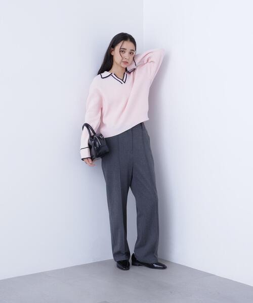 N.（N. Natural Beauty Basic）（エヌエヌナチュラルビューティーベーシック）の「ラインスキッパーニット（ニット/セーター・レディース・ホワイト系その他/ピンク系その他/グレー系その他・ﾌﾘ-）」の6枚目の写真