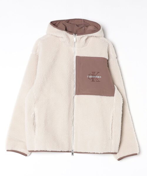 Calvin Klein/カルバンクラインSHERPA FUNNEL NECK FULL ZIP HOODIE