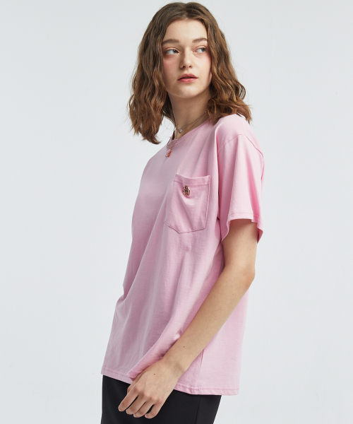 manavis7（マナビスセブン）の「ポケットラウンドTシャツ[ピンク]（Tシャツ/カットソー・レディース・PINK・FREE）」の2枚目の写真