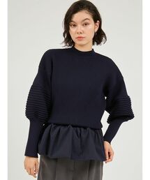 トップス emi セール】ビスチェライクリブトップス / 長袖 クルーネック 細見え