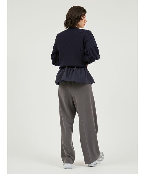 emmi（エミ）の「ペプラム裾ニットドッキングトップス（ニット/セーター・レディース・ネイビー/ホワイト・F）」の18枚目の写真