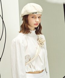 SLEEPYSLIP（スリーピースリップ）の「[unisex]LINEN SIGNATURE BEIGE NEWSBOY CAP（ハンチング/ベレー帽）」