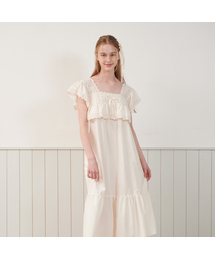 LUNALUZ STUDIO（ルナルス）の「Women's Creamy Sand Wash Square Neck Sleeveless Dress（ルームウェア/パジャマ）」