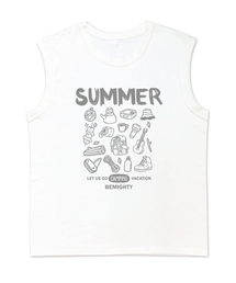 サマーキャンプスリーブレスTシャツ[ホワイト]