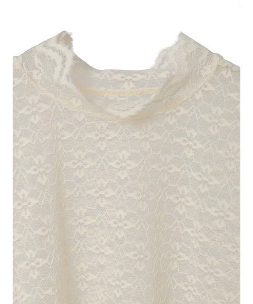 INGEBORG（インゲボルグ）の「ストレッチレースモックネックインナー（Tシャツ/カットソー・レディース・ブラック/ホワイト/キナリ・MEDIUM）」の6枚目の写真