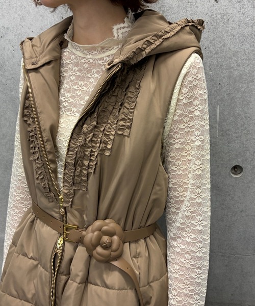 INGEBORG（インゲボルグ）の「ストレッチレースモックネックインナー（Tシャツ/カットソー・レディース・ブラック/ホワイト/キナリ・MEDIUM）」の12枚目の写真