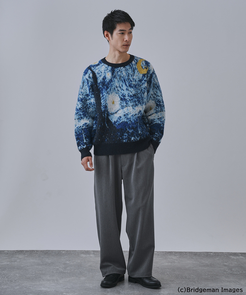 B.C STOCK(ベーセーストック)の「【フィンセント・ヴィレム・ファン・ゴッホ】 アートジャガードクルーネックセーター(ニット/セーター・メンズ・ブラック/ベージュ/ネイビー・MEDIUM/LARGE)」の12枚目の写真