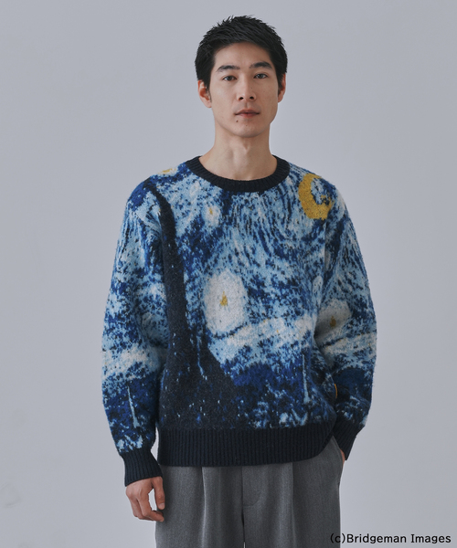 B.C STOCK(ベーセーストック)の「【フィンセント・ヴィレム・ファン・ゴッホ】 アートジャガードクルーネックセーター(ニット/セーター・メンズ・ブラック/ベージュ/ネイビー・MEDIUM/LARGE)」の13枚目の写真