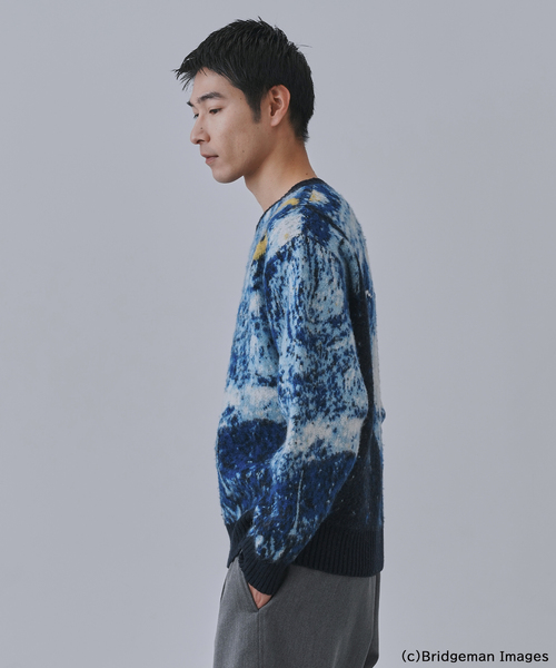 B.C STOCK(ベーセーストック)の「【フィンセント・ヴィレム・ファン・ゴッホ】 アートジャガードクルーネックセーター(ニット/セーター・メンズ・ブラック/ベージュ/ネイビー・MEDIUM/LARGE)」の14枚目の写真