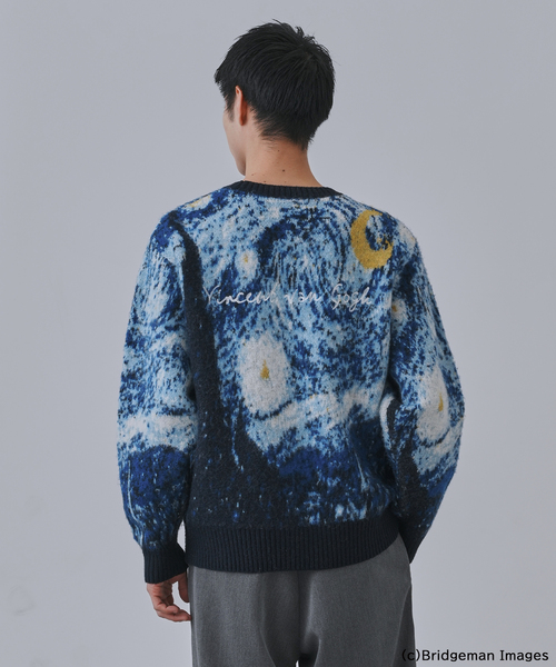 B.C STOCK(ベーセーストック)の「【フィンセント・ヴィレム・ファン・ゴッホ】 アートジャガードクルーネックセーター(ニット/セーター・メンズ・ブラック/ベージュ/ネイビー・MEDIUM/LARGE)」の15枚目の写真