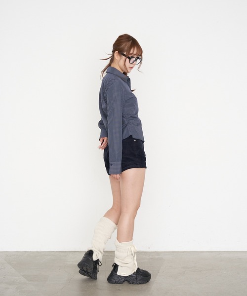 RAY CASSIN（レイカズン）の「レイヤードコーデュロイショートパンツ（その他パンツ・レディース・ベージュ/ネイビー/キャメル・S/M）」の18枚目の写真