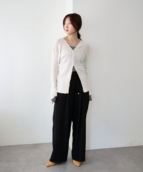 SHENERY(シーナリー)の「2WAYリブカーディガン(カーディガン/ボレロ・レディース・オレンジ/グレー/オフホワイト・FREE)」の4枚目の写真